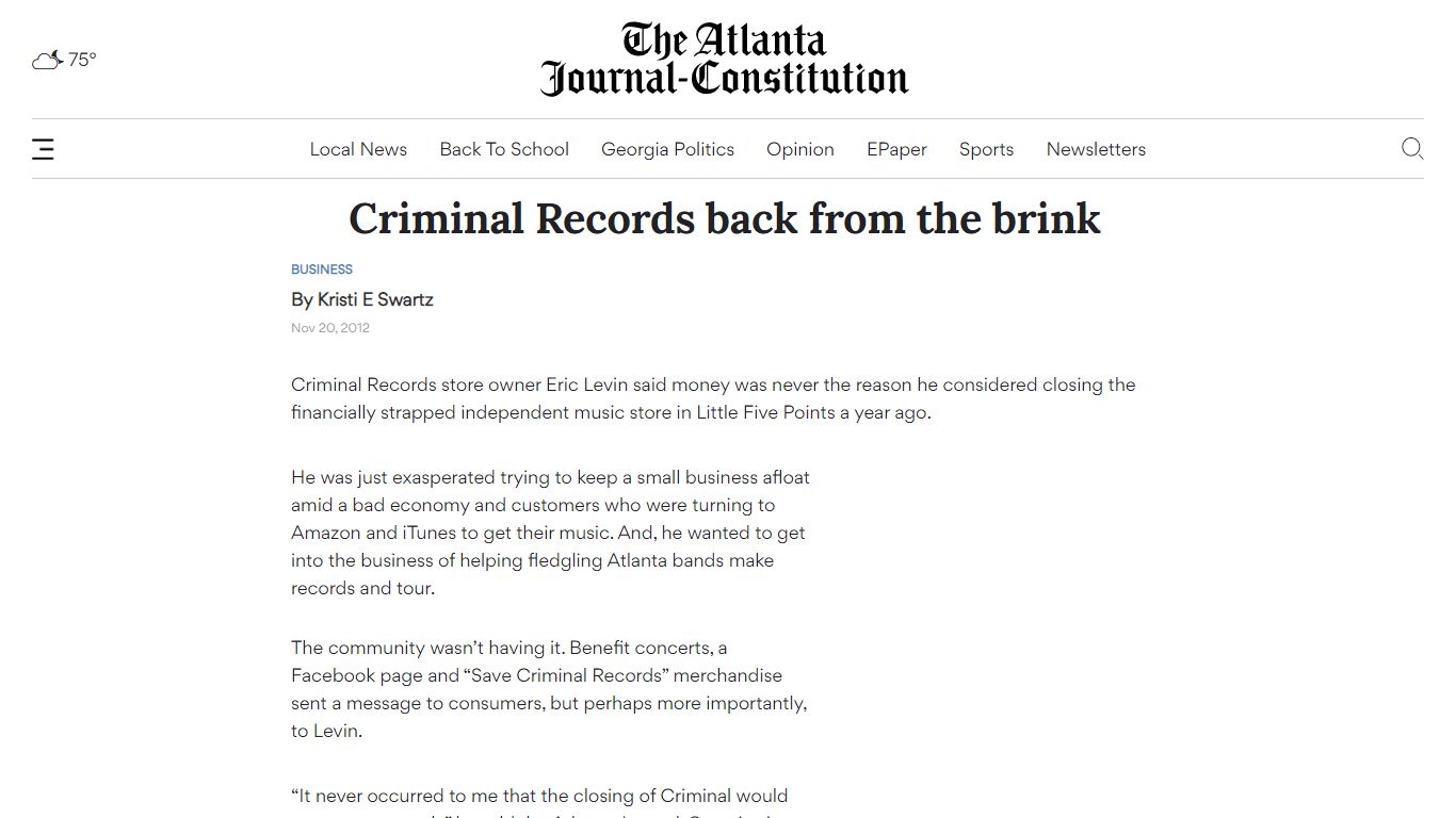 Criminal Records back from the brink - AJC